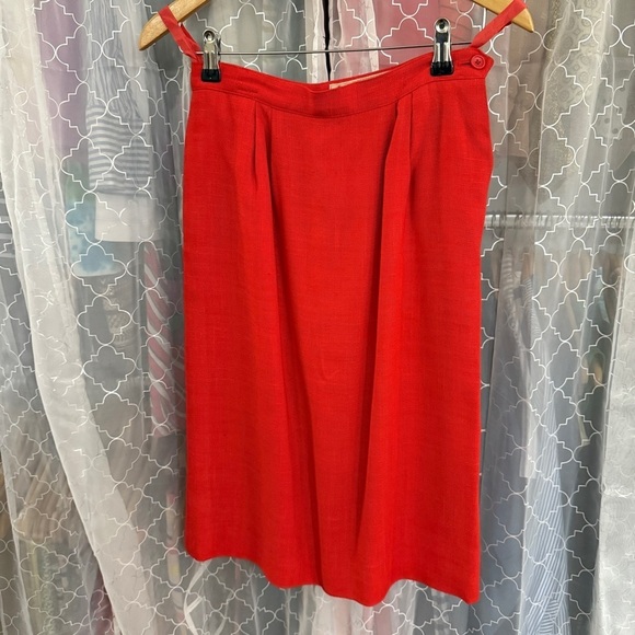 Peabody House Vintage Ruffle Red Suit Skirt Set 7/8 - Picture 11 of 14